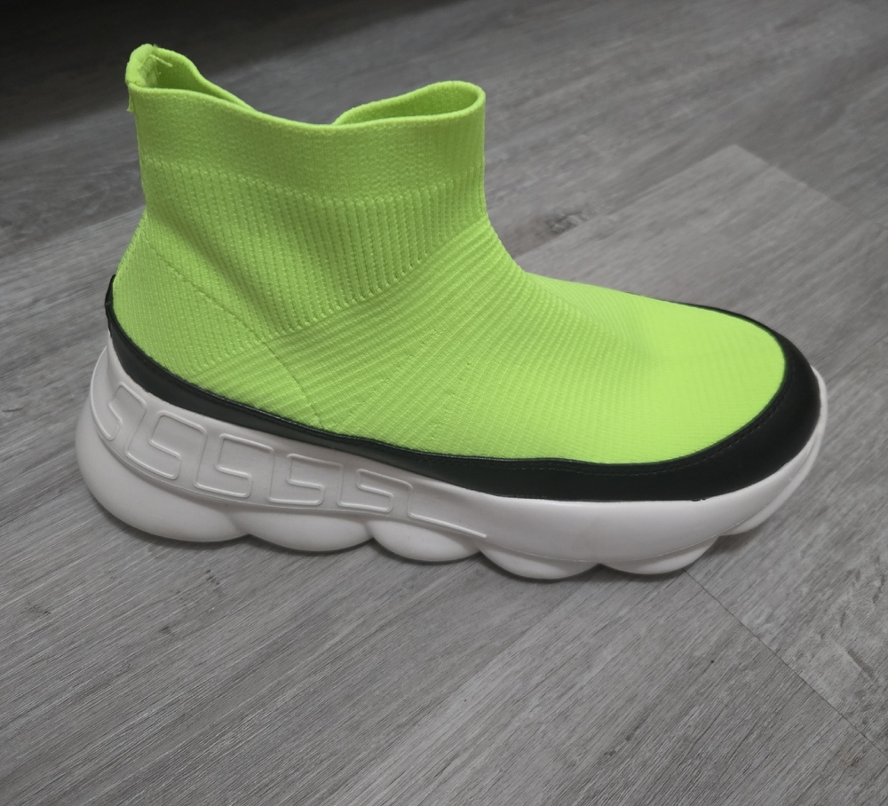 Vibrant Neon Green Women's Sock Sneakers